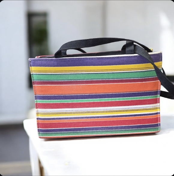 Kate Spade Vintage New York Striped Canvas Tote Bag. - Picture 10 of 16